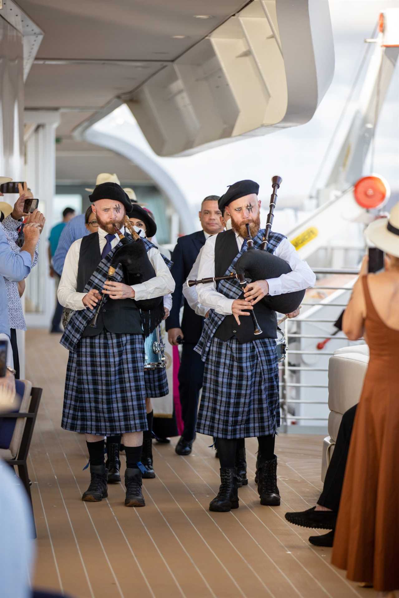 bagpipes silversea cruises silver origin christening