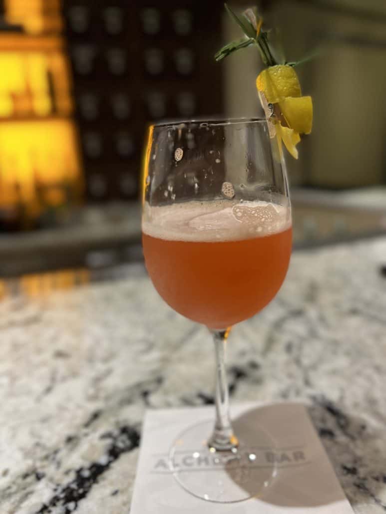 strawberry champagne cocktail alchemy bar