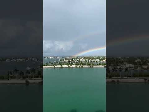 Double Rainbow at the Cruise Port in Miami. I have never seen this. #carnivalhorizon