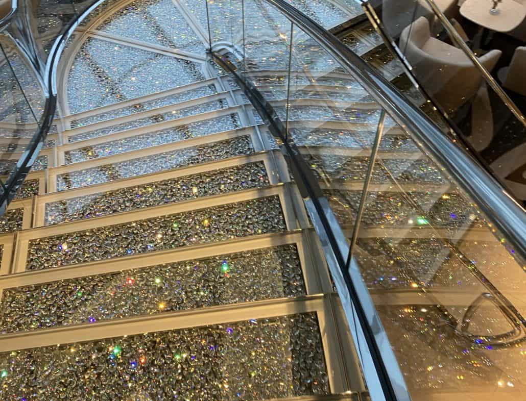 msc seascape yacht club swarovski staircase