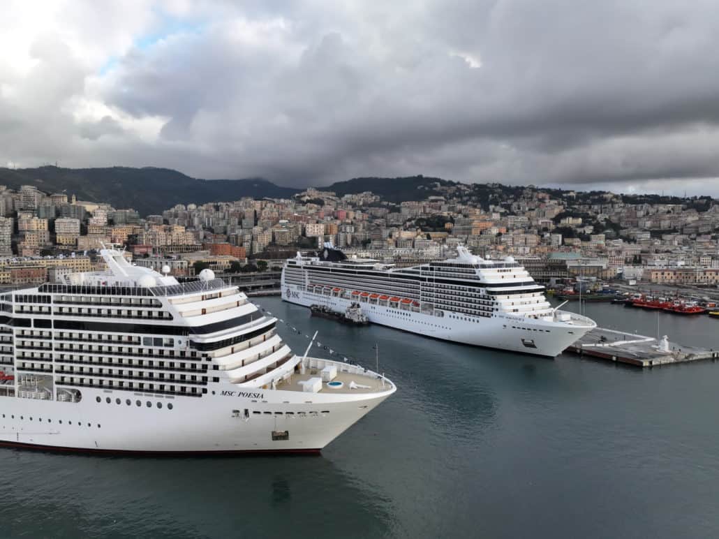 msc magnifica and msc poesia genoa italy