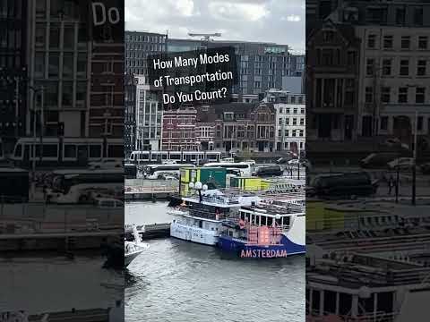 Amsterdam Cruise Sail Away - Transportation Count #cruise #bike #boat #train