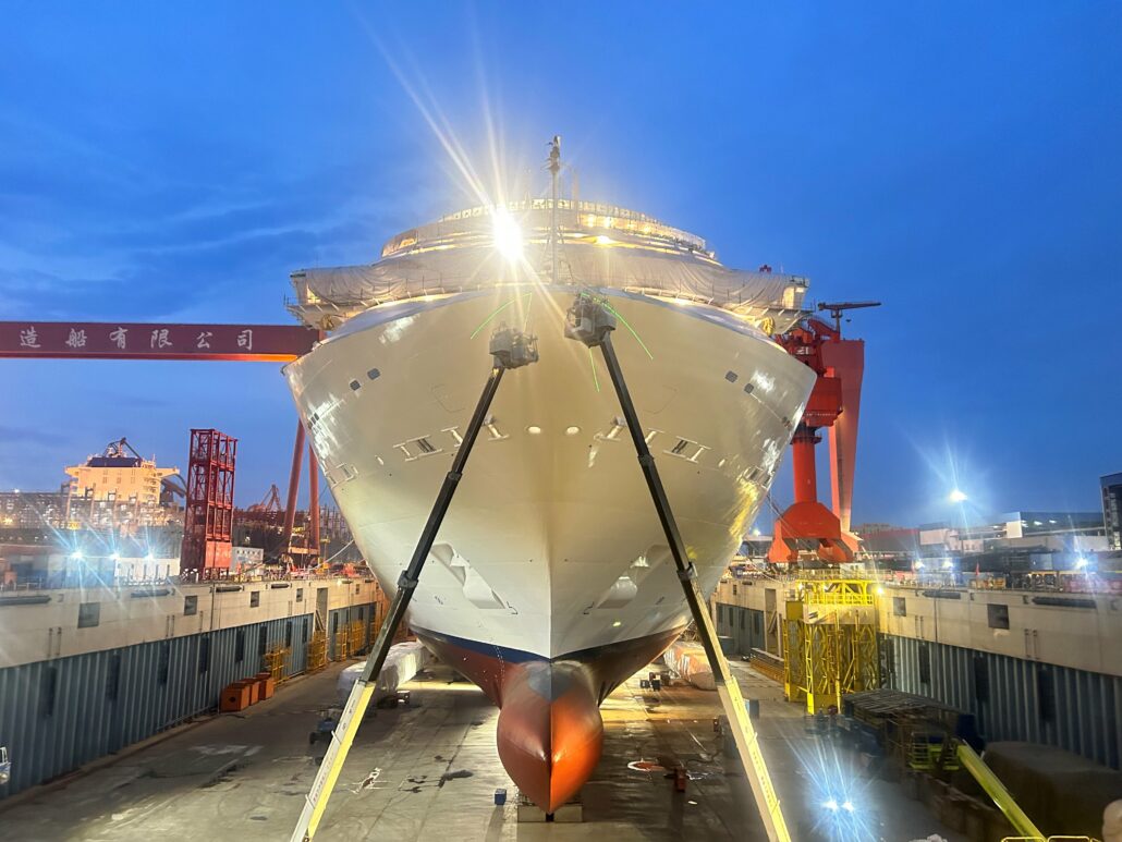 East Meets West: Carnival’s First Chinese Cruise Ship Floated Out