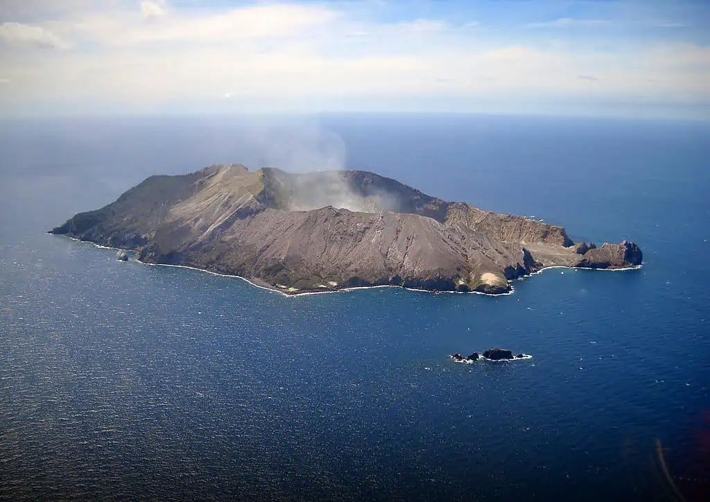 Aerial view of Whakaari on White Island, New Zealand 