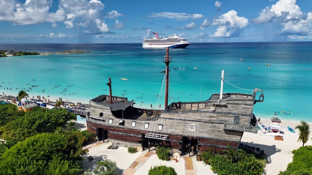 Aerial view of Half Moon Cay