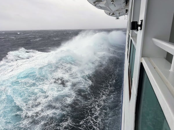 Ship in rough waves