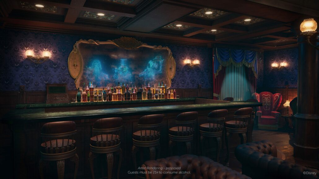 Haunted Mansion Parlor Disney Cruise Line Rendering