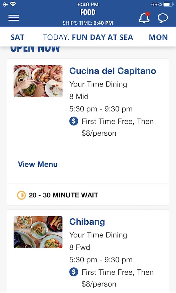 HUB app cucina del capitano